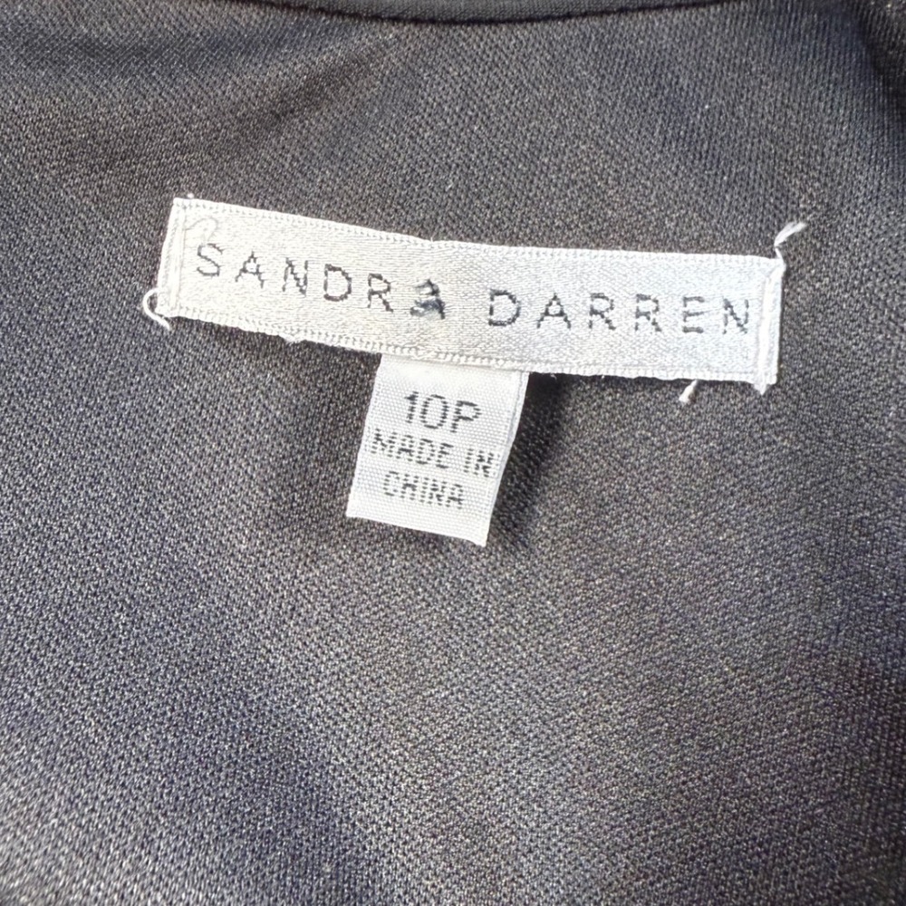 Sandra Darren Womens Leopard Print Fit &‎ Flare Dress Petite 10P Black Tan White - Picture 5 of 9